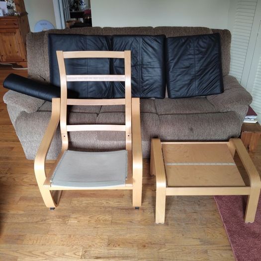 Scandinavian Armchair, and Footstool.