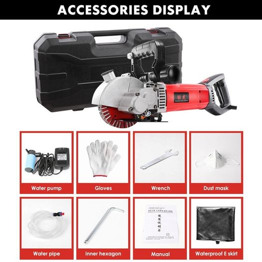 BRAND NEW EU Stock Wall Groove Cutting Machine 4000W 6500RPM Electric Wall Chaser 5x133mm Saw Blades Slot Brick Concrete Granite Marble