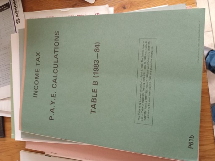 tax books,ie  p.r.s.i etc