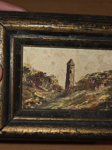 Carol Ann Waldron - Miniature Oil Painting - Round Tower Glendalough