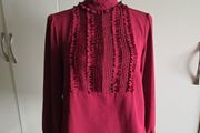 zara deep red blouse uk 10