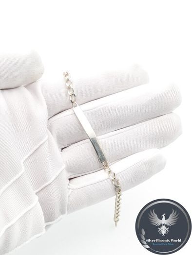 925 Sterling Silver Italian Name Plate Engravable Bracelet