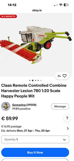 KLAAS remote control Combine Harvester