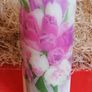 XL Mother's day Valentine's day decorative spring birthday new home summer pink flowers bouquet picture pillar gift candle Image 2