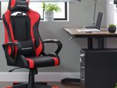 Gaming  chair with adjustable armrests black-red