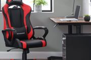 Gaming  chair with adjustable armrests black-red