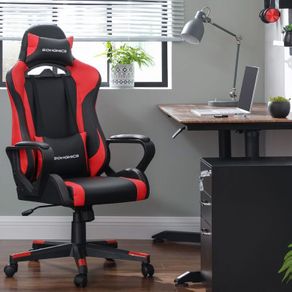 Gaming  chair with adjustable armrests black-red