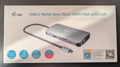 USB-C Metal Nano Docking Station - 4K HDMI/VGA with LAN