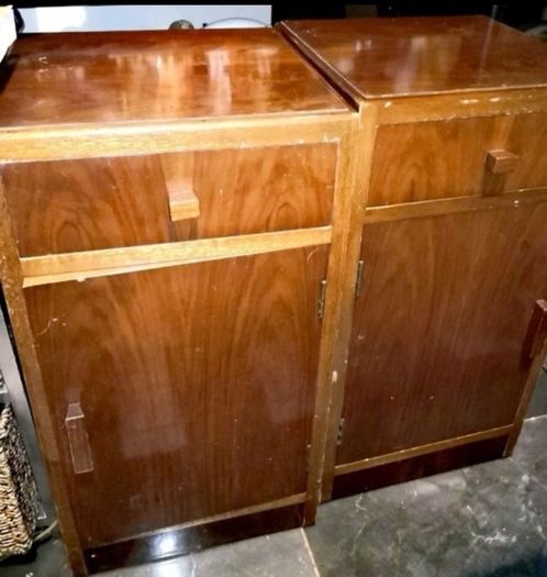 Pair of 1950s Art Deco bedside locker