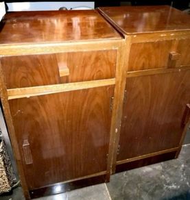 Pair of 1950s Art Deco bedside locker
