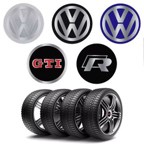 4x VW Volkswagen GTI Black Blue R-line Car Wheel Alloy Center Hub Cap Emblem Badge Sticker 56MM for Volks wagen