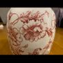 Victorian Red Transferware Porcelain Vase Image 4