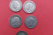 5 x .500 Silver Sixpence 1928/33/36/42/45