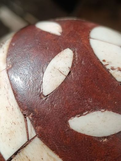 A Pair of Antique Inlaid Wooden Balls