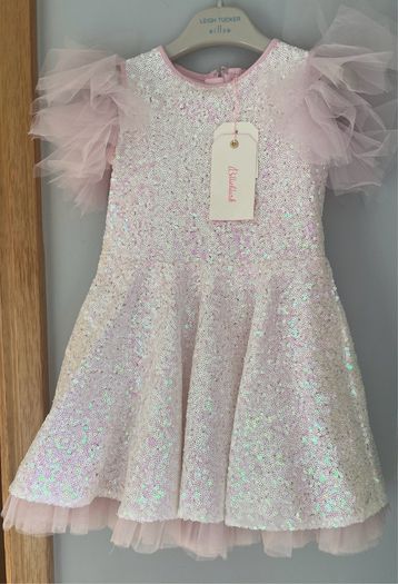 Billieblush light pink iridescent girls sequin dress Age 3 BNWT