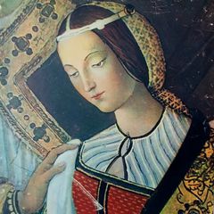 An Original Rare Print from Picture Relics - Close of Detail (Portrait) of Enea Silvio Piccolomini - 1488 by PINTURICCHIO