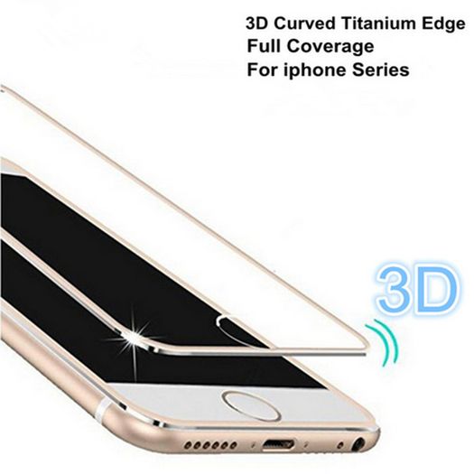 Full Cover Titanium Alloy tempered glass screen protector for iphone 7 plus free postage