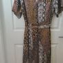 Satin Animal Print Faux Wrap Dress Size Uk 22(nwt) Image 3
