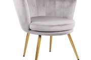 Grey Genesis Flora Accent Chair with Petal Back Armchair