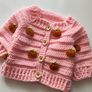 Handmade pumpkin baby cardigan Image 6