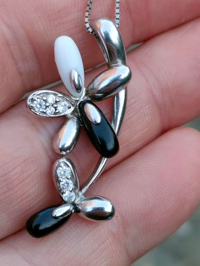 925 silver Flower pendant set