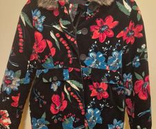 Stunning Catimini Designer Floral Winter Coat, Age 11/12 154cm A,V