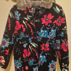 Stunning Catimini Designer Floral Winter Coat, Age 11/12 154cm A,V