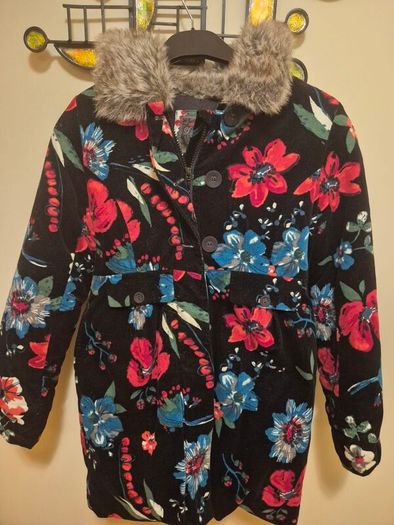 Stunning Catimini Designer Floral Winter Coat, Age 11/12 154cm A,V