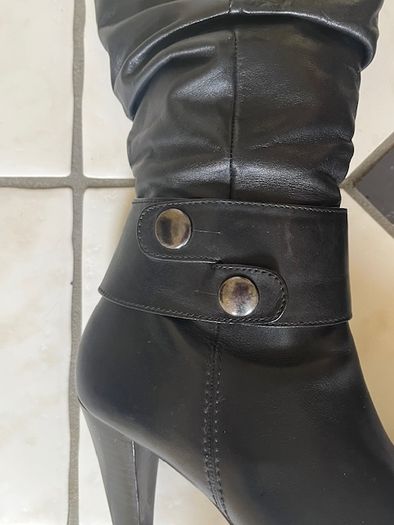 Marco Tozzi  Black leather boots-Softest Leather High Heels Size Uk 6 Eu 39.  Elegant.  In SUPER Condition.