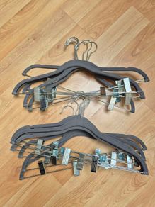 15 grey non slip velvet trouser hangers