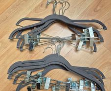 15 grey non slip velvet trouser hangers