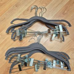 15 grey non slip velvet trouser hangers