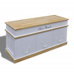 Storage Bench Solid Paulownia Wood 100 cm