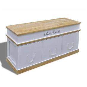 Storage Bench Solid Paulownia Wood 100 cm