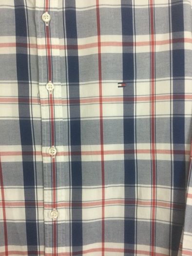 Tommy Hilfiger Mens blue Check long sleeve cotton shirt L 44in Chest