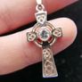 Vintage Sterling Silver 925 Celtic Heart Cross Pendant Necklace 18,2" Image 6