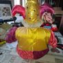 Beautiful Large Vintage Collectible Clown Jester Doll Hand Painted Porcelain Face, Hands, and Feet, Image 6