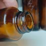 485 - Set of 5 Vintage Brown Amber Glass Screw Top Collectible Decorative Bottles Image 7