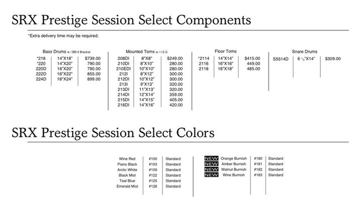 Vintage Pearl Prestige Session Select Shell Pack Kit