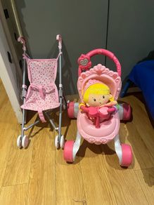 Baby walker and dolls buggy