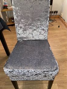 Grey crushed velvet large chair cover 10 euro each