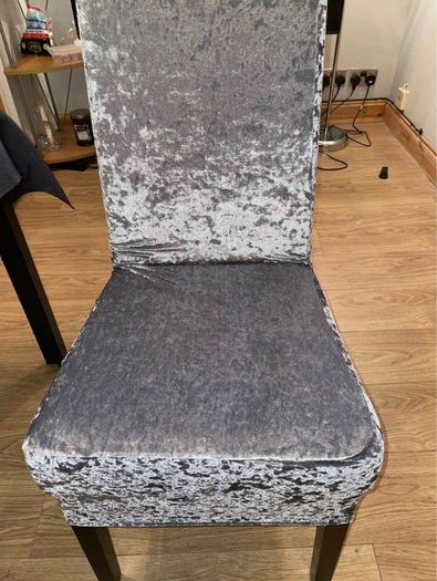 Grey crushed velvet large chair cover 10 euro each