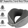 Travel Pillow, Memory Foam Neck Pillow for Travel, Soft Neck Support Pillow, Quick Pack Flight Pillow for Airplane, Train, Car, Office Sleeping Rest (FREE POSTAGE) Image 3