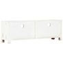 TV Cabinet White 120x30x40 cm Solid Acacia Wood Image 5