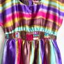 Girls Colourful Satin Tunic / Short Dress | Age 12 Years | Bright Stripe Pattern Image 4