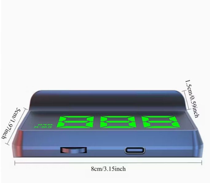 Car HUD head-up display, Km  W2 windshield speedometer projector with speed display and overspeed alert, automatic light sensor, mile/kilometer speed display, USB plug and play, suitable for all car models,