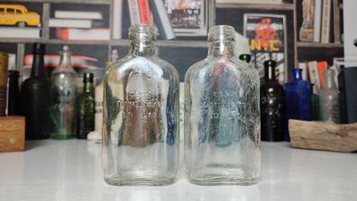 137 - Vintage Cork Distilleries Company Whisky Flask Collectible Decorative Clear Glass Bottle