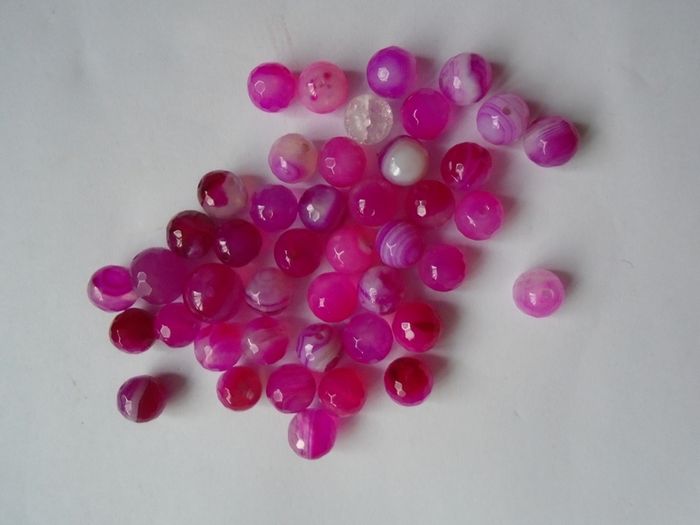 Pink beads, Gemstone beads, Jewellery making supplies, Craft supplies