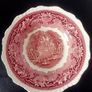 MASONS Red White Patent Ironstone "Vista"   Soup Rimmed Bowl Image 2