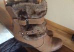 Tan fur ankle boots